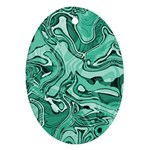 Biscay Green Swirls Oval Ornament (Two Sides)