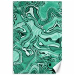 Biscay Green Swirls Canvas 24  x 36 