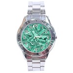 Biscay Green Swirls Stainless Steel Analogue Watch