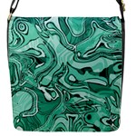Biscay Green Swirls Flap Closure Messenger Bag (S)