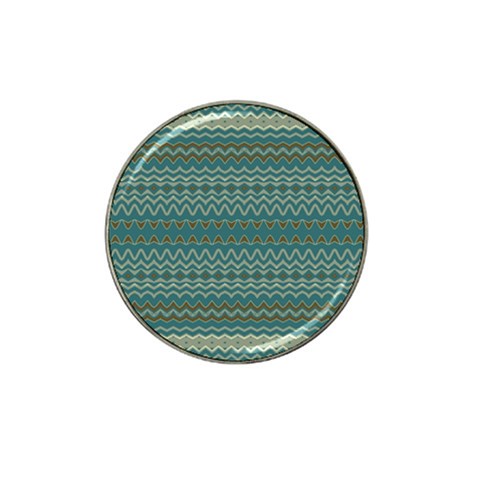 Boho Teal Green Stripes Hat Clip Ball Marker (4 pack) from ArtsNow.com Front