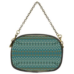 Boho Teal Green Stripes Chain Purse (Two Sides) from ArtsNow.com Back