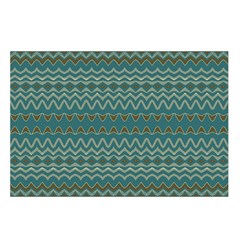 Boho Teal Green Stripes Belt Pouch Bag (Small) from ArtsNow.com Loop