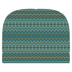 Boho Teal Green Stripes Makeup Case (Large) from ArtsNow.com Front