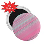 Turquoise and Pink Striped 2.25  Magnets (10 pack) 