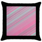 Turquoise and Pink Striped Throw Pillow Case (Black)