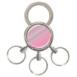 Turquoise and Pink Striped 3-Ring Key Chain