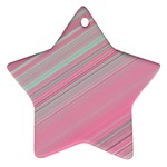 Turquoise and Pink Striped Star Ornament (Two Sides)