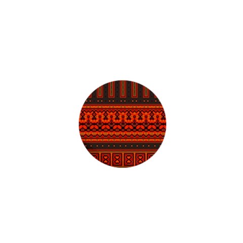 Boho Aztec Rust Orange Color Stripes 1  Mini Buttons from ArtsNow.com Front