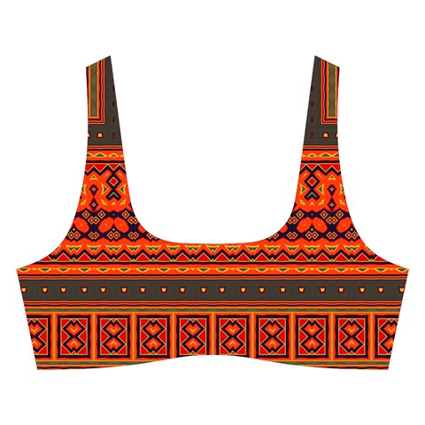 Boho Aztec Rust Orange Color Stripes Cross Back Hipster Bikini Set from ArtsNow.com Front