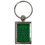 Leaf Forest And Blue Flowers In Peace Key Chain (Rectangle)
