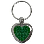 Leaf Forest And Blue Flowers In Peace Key Chain (Heart)