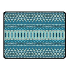 Boho Blue Teal Striped Double Sided Fleece Blanket (Small)  from ArtsNow.com 45 x34  Blanket Front