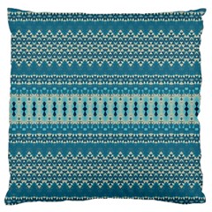 Boho Blue Teal Striped Standard Flano Cushion Case (Two Sides) from ArtsNow.com Back
