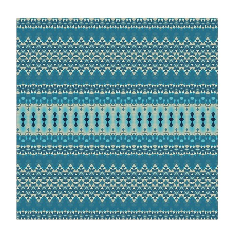 Boho Blue Teal Striped Duvet Cover (Queen Size) from ArtsNow.com Front