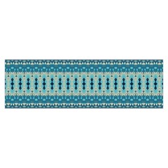 Boho Blue Teal Striped Toiletries Pouch from ArtsNow.com Hand Strap
