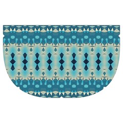 Boho Blue Teal Striped Makeup Case (Medium) from ArtsNow.com Side Left