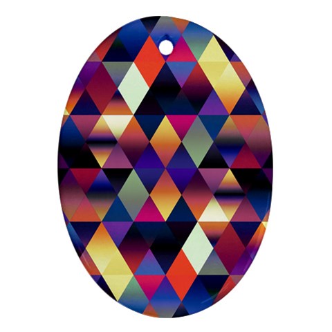 Colorful Geometric  Ornament (Oval) from ArtsNow.com Front