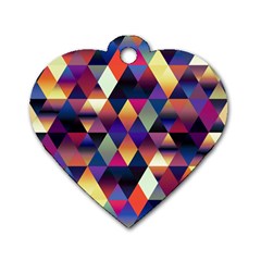 Colorful Geometric  Dog Tag Heart (Two Sides) from ArtsNow.com Front