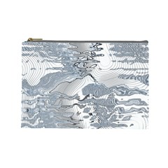 Faded Blue Grunge Cosmetic Bag (Large) from ArtsNow.com Front