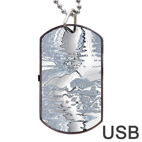 Faded Blue Grunge Dog Tag USB Flash (One Side) from ArtsNow.com Front