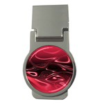 Crimson Red Black Swirl Money Clips (Round) 