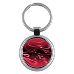 Crimson Red Black Swirl Key Chain (Round)