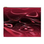 Crimson Red Black Swirl Cosmetic Bag (XL)