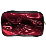 Crimson Red Black Swirl Toiletries Bag (One Side)