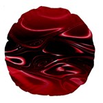 Crimson Red Black Swirl Large 18  Premium Round Cushions