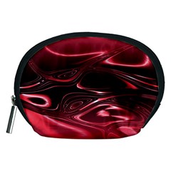 Crimson Red Black Swirl Accessory Pouch (Medium) from ArtsNow.com Front