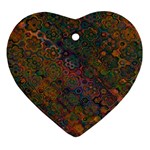 Boho Floral Pattern Heart Ornament (Two Sides)