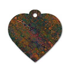 Boho Floral Pattern Dog Tag Heart (Two Sides) from ArtsNow.com Back
