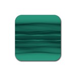 Biscay Green Ombre Rubber Coaster (Square) 