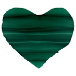 Biscay Green Ombre Large 19  Premium Flano Heart Shape Cushions