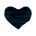 Teal Blue Ombre Standard 16  Premium Heart Shape Cushions
