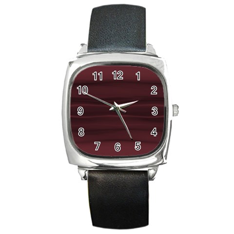 Burgundy Wine Ombre Square Metal Watch from ArtsNow.com Front