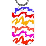 Multicolored Scribble Abstract Pattern Dog Tag (One Side)