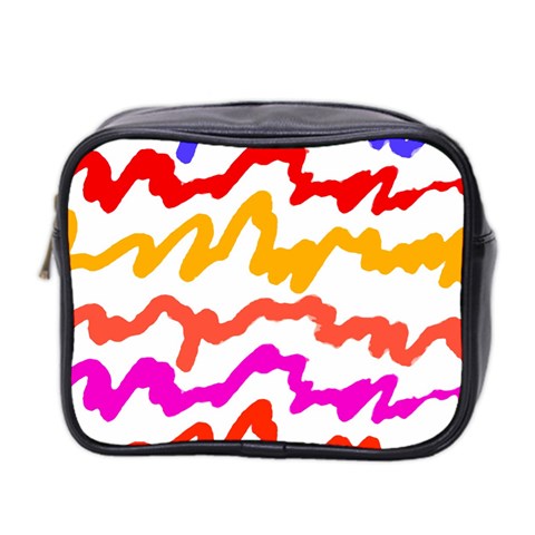 Multicolored Scribble Abstract Pattern Mini Toiletries Bag (Two Sides) from ArtsNow.com Front