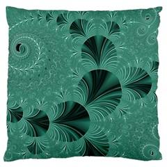 Biscay Green Black Spirals Large Cushion Case (Two Sides) from ArtsNow.com Front