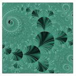 Biscay Green Black Spirals Large Satin Scarf (Square)