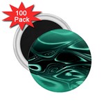 Biscay Green Black Swirls 2.25  Magnets (100 pack) 