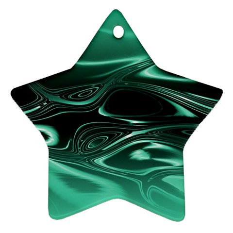 Biscay Green Black Swirls Star Ornament (Two Sides) from ArtsNow.com Front
