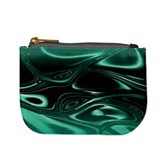 Biscay Green Black Swirls Mini Coin Purse from ArtsNow.com Front