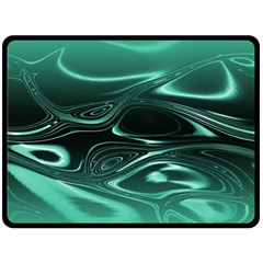 Biscay Green Black Swirls Double Sided Fleece Blanket (Large)  from ArtsNow.com 80 x60  Blanket Back