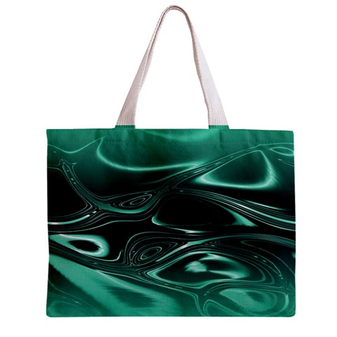 Biscay Green Black Swirls Zipper Mini Tote Bag from ArtsNow.com Front