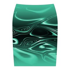 Biscay Green Black Swirls Midi Wrap Pencil Skirt from ArtsNow.com Back
