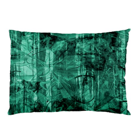 Biscay Green Black Textured Pillow Case (Two Sides) from ArtsNow.com Front