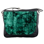Biscay Green Black Textured Messenger Bag