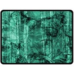 Biscay Green Black Textured Double Sided Fleece Blanket (Large) 